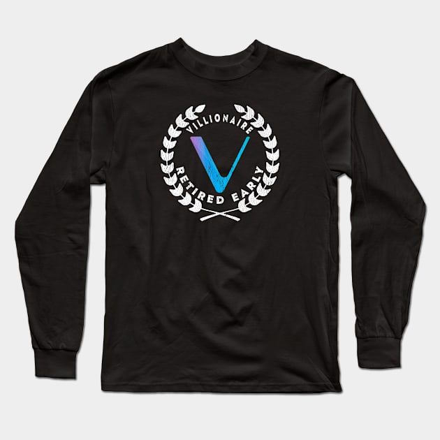 Vechain Millionaire Villionaire Retirement Plan Hodl Long Sleeve T-Shirt by BonnaVida